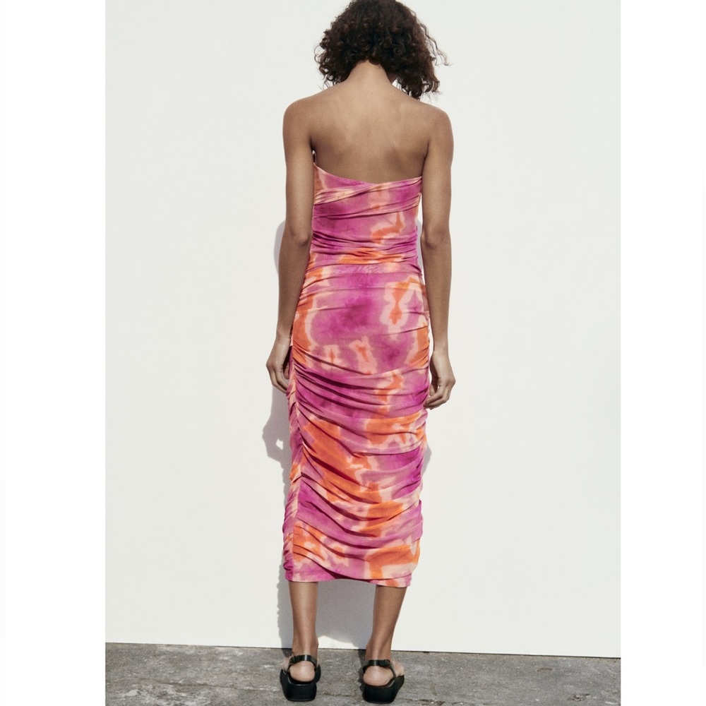 Zara PRINT DRESS WITH TULLE - Picture 14 of 16